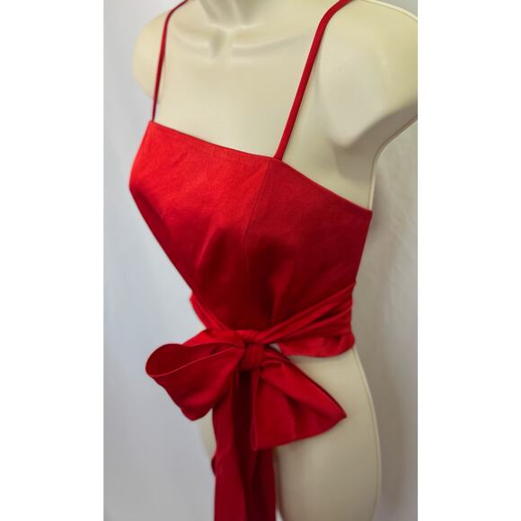 🔥 Ramy Brook Red Wrap Corset Top Sz 6 | Holiday Baddie Energy 💋 NWT - Picture 6 of 15